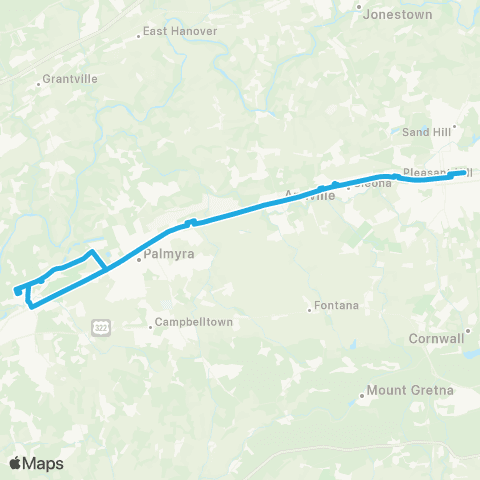 Lebanon Transit Route 16 map