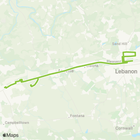 Lebanon Transit Route 88 map