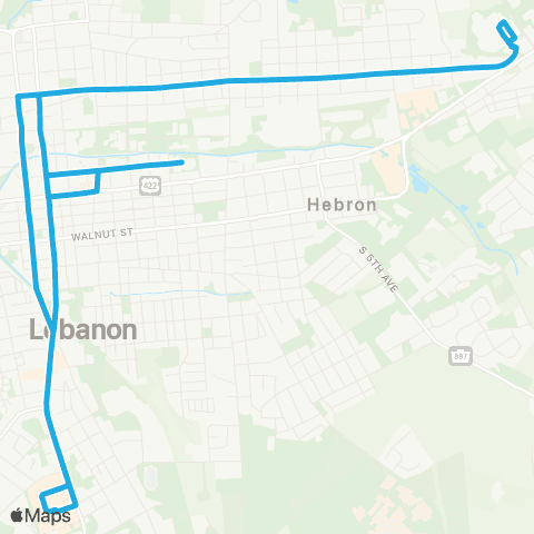 Lebanon Transit 16c City Loop map