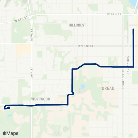 Lawrence Transit Downtown-Central Station map