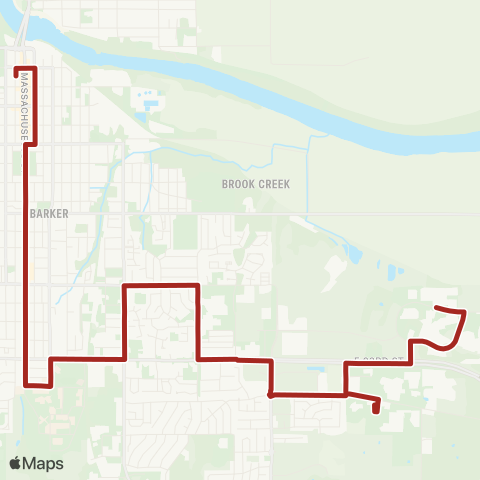 Lawrence Transit Downtown-East Hills map