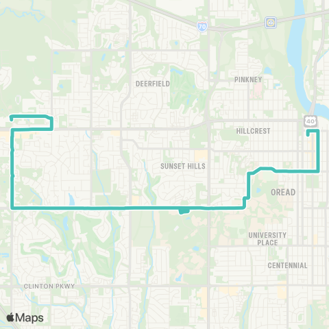 Lawrence Transit Wakarusa / 6th-Dtwn via Central Sta & KU map