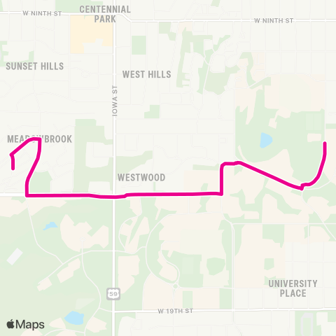 Lawrence Transit Bob Billings / Crestline-KU map