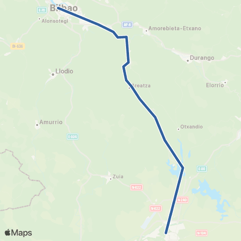 La Unión Bilbao-Ubidea-Vitoria / Gasteiz map