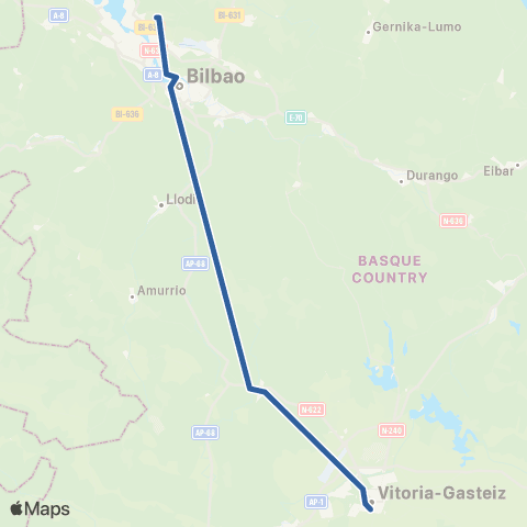 La Unión Vitoria / Gasteiz-Leioa (Upv) map