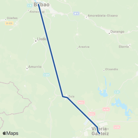 La Unión Bilbao-Zuia-Vitoria / Gasteiz map