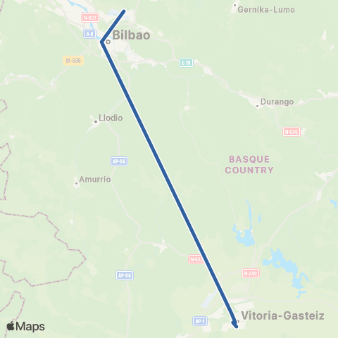La Unión Vitoria-Gasteiz Foronda Aeropuerto Loiu map