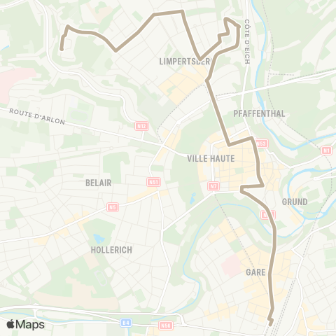Ville de Luxembourg  map