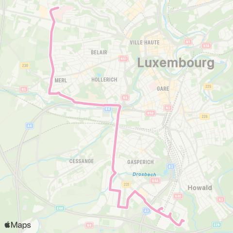 Ville de Luxembourg  map