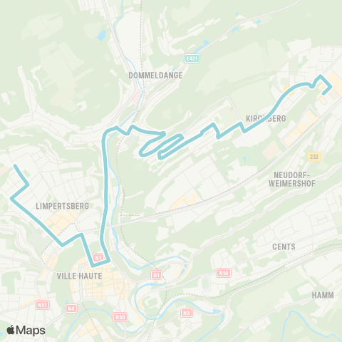 Ville de Luxembourg  map