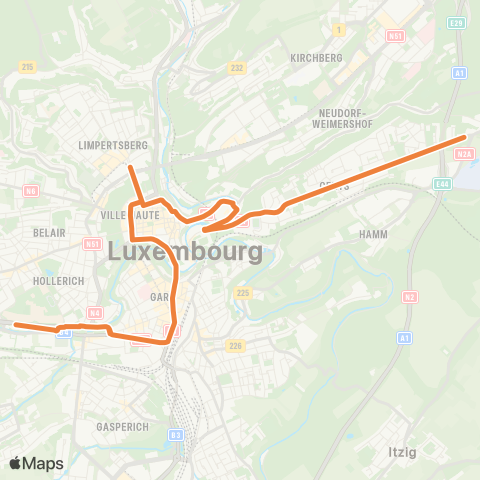 Ville de Luxembourg  map