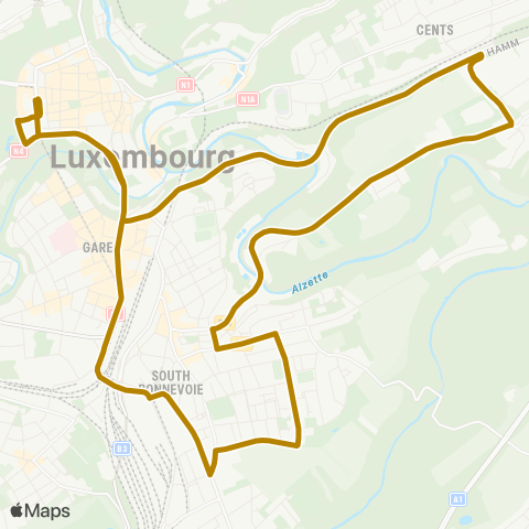 Ville de Luxembourg  map