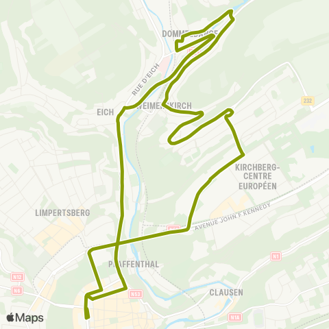 Ville de Luxembourg  map