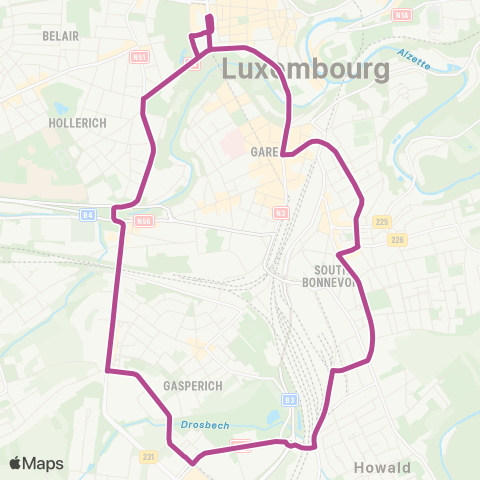 Ville de Luxembourg  map