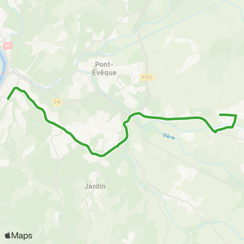 L'va Gare de Vienne - Perrière / Le Bois Balay map