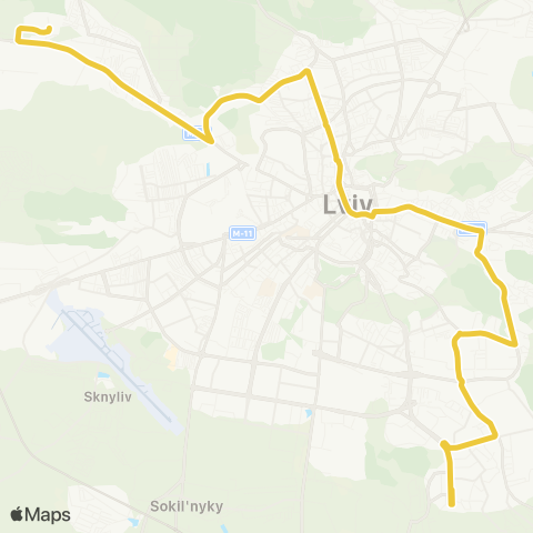 Lviv Bus Санта Барбара - Рясне-2 map