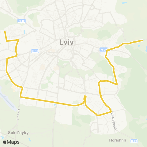 Lviv Bus Вул. Суботівська - вул. Тракт Глинянський map