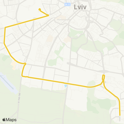 Lviv Bus Пр. Червоної Калини - Залізничний вокзал map