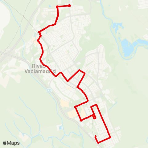 Autobuses Interurbanos Barrio de la Luna - Rivas Pueblo map