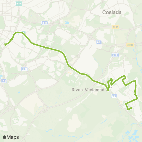 Autobuses Interurbanos Madrid (Méndez Álvaro)-Rivas (Station. Mónica)-Rivas Futura map
