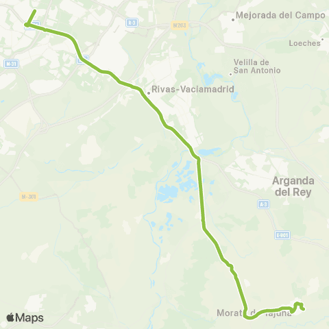 Autobuses Interurbanos Madrid (Pavones)-Morata de Tajuña map