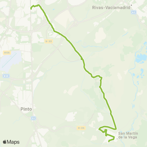 Autobuses Interurbanos Madrid (Villaverde Bajo-Cruce)-San Martín de la Vega map
