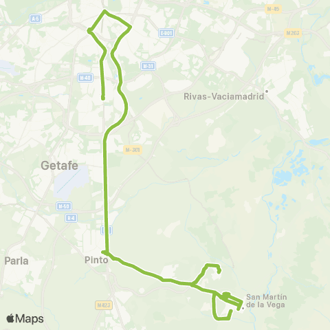 Autobuses Interurbanos Madrid (Atocha)-San Martín de la Vega map