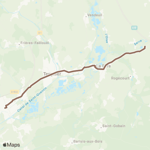 Lyneo - Scolaire Courbes - Anguilcourt-le-Sart - La Fère - Beautor - Chauny map