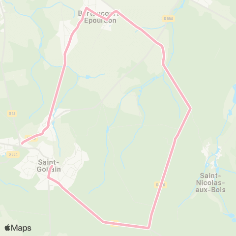 Lyneo - Scolaire Bertaucourt-Épourdon - St-Nicolas-aux-Bois - St-Gobain map