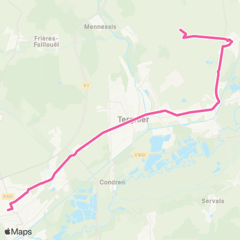 Lyneo - Scolaire Travecy - Beautor - Tergnier - Chauny map
