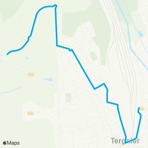 Lyneo - Scolaire Tergnier Gare - Village d'entreprises map