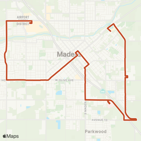 Madera Metro Orange Line map