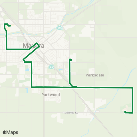 Madera Metro Green Line map