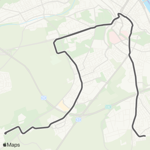 Mainzer Verkehrsgesellschaft Bürgerhaus (Hechtsheim) ↔︎ Hindemithstr. (Lerchenberg) map