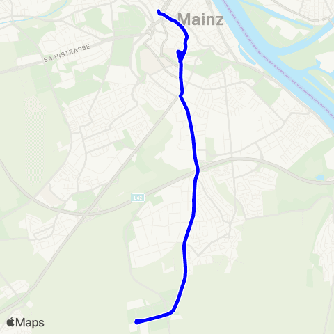 Mainzer Verkehrsgesellschaft Mühldreieck  (Hechtsheim) ↔︎ Energiep. MZ map