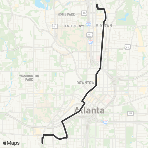 MARTA Peachtree Street / Downtown map