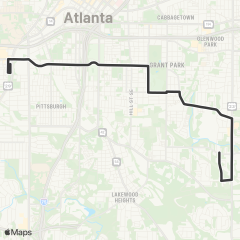 MARTA Grant Park map
