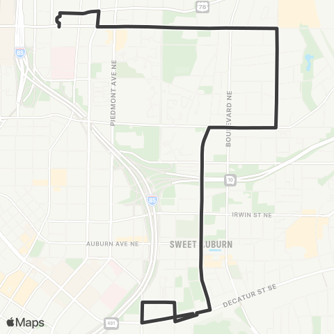 MARTA Old Fourth Ward map