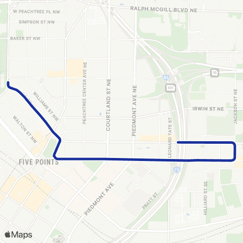 MARTA Atlanta Streetcar map