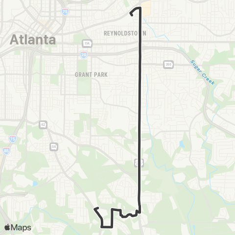 MARTA Moreland Avenue map