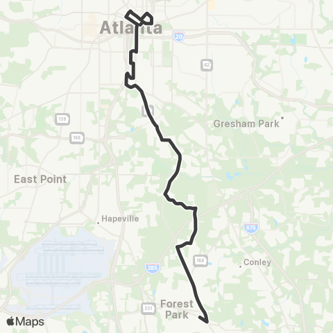 MARTA Jonesboro Road map