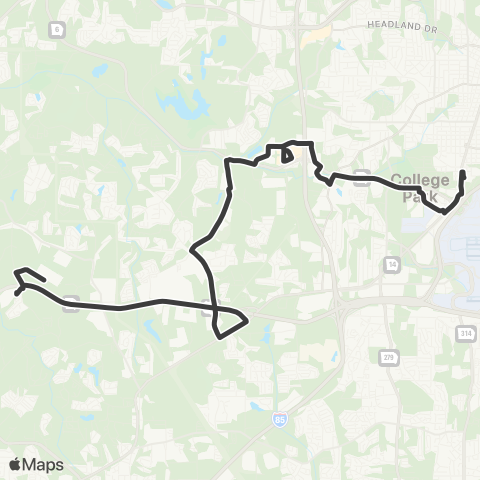 MARTA Camp Creek / South Fulton Parkway map