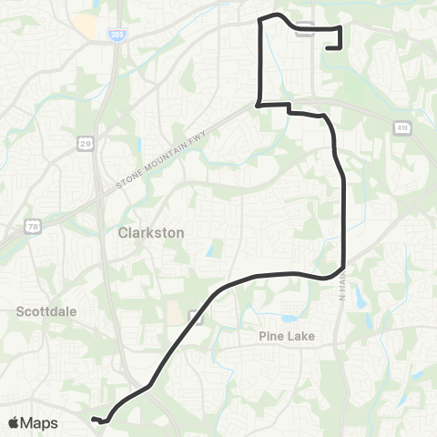 MARTA Memorial Drive / N Hairston Road map