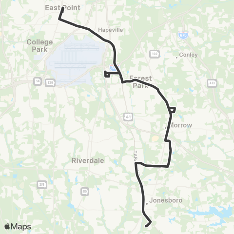 MARTA Morrow / Jonesboro map
