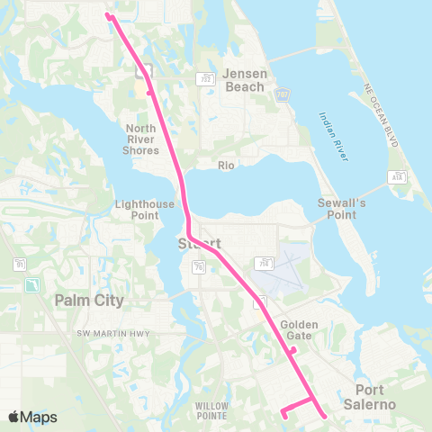 MARTY Route 1 map