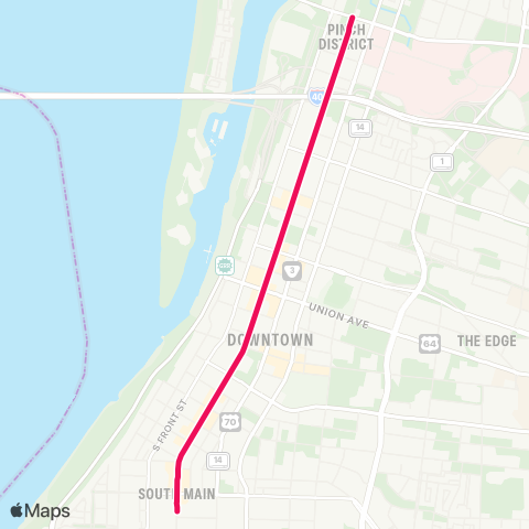 MATA Trolley Main Line map