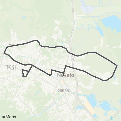 Marin Transit Olive - Novato Loop map
