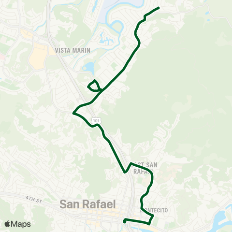 Marin Transit San Rafael (Downtown - Santa Venetia) map