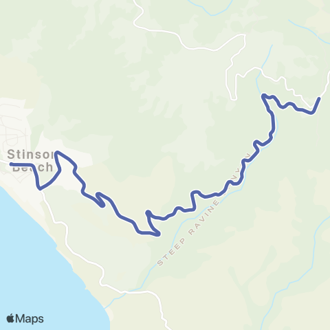 Marin Transit Sausalito - Bolinas map