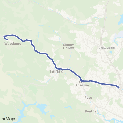 Marin Transit Downtown San Rafael - Inverness map